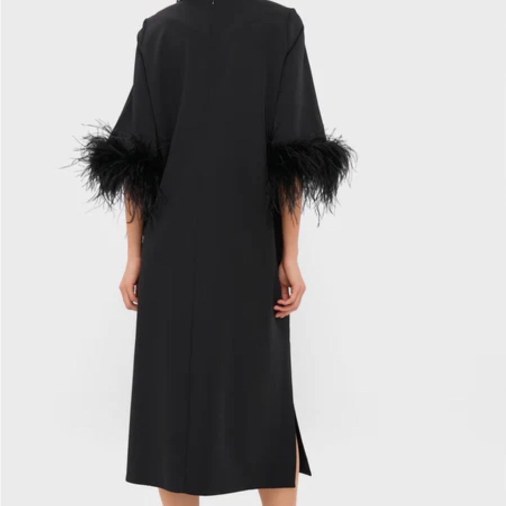 Tuckernuck Black Jamie Long Sleeve Dress with Feather Cuffs